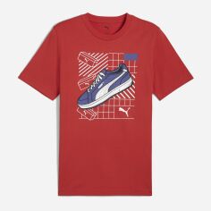 Акція на Футболка бавовняна довга чоловіча Puma Graphics Sneaker Tee 68483015 S Red Fire від Rozetka