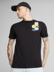 Акція на Футболка бавовняна довга чоловіча Puma Graphics Icon Tee 68482901 S Black від Rozetka