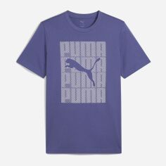 Акція на Футболка бавовняна довга чоловіча Puma Graphics Wording Tee 68482546 M Blue Crystal від Rozetka