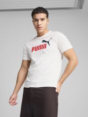Акція на Футболка бавовняна довга чоловіча Puma Ess 2 Color No. 1 Logo Tee 68470802 2XL White з принтом від Rozetka