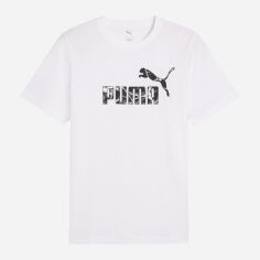 Акція на Футболка бавовняна довга чоловіча Puma Graphics No.1 Logo Tee 68482402 2XL White від Rozetka