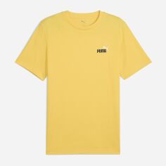 Акція на Футболка бавовняна довга чоловіча Puma Ess 2 Color Small No. 1 Logo Tee 68471755 S Sunny Yellow від Rozetka