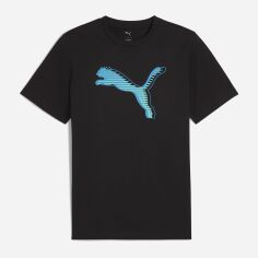 Акція на Футболка бавовняна довга чоловіча Puma Graphics Cat Logo Tee 68482301 M Black від Rozetka