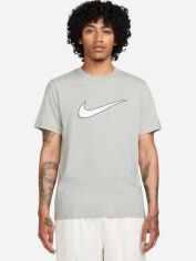 Акція на Футболка бавовняна довга чоловіча Nike M Nsw Sp Ss Top FN0248-063 L Сіра від Rozetka
