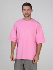 Акція на Футболка бавовняна довга чоловіча Ray Oversize U0104М S/M Рожева від Rozetka