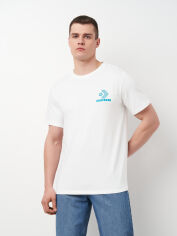 Акція на Футболка бавовняна довга чоловіча Converse Nature Center Tee 10027346-102 XL White з принтом від Rozetka