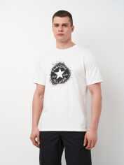 Акція на Футболка бавовняна довга чоловіча Converse Chuck Distort Spray Paint Tee White 10027998-102 M White з принтом від Rozetka