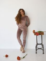Акція на Піжама (світшот + штани) жіноча BARWA garments 0285/289 S Капучіно від Rozetka