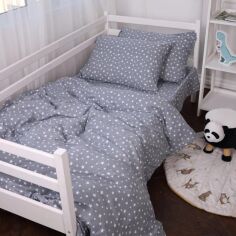 Акція на Комплект постільної білизни MirSon Сімейний 2 x 143 x 210 см 012 Grey Stars Фланель від Rozetka