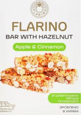 Акція на Батончики Flarino Фундук зі шматочками яблука та корицею 132 г від Rozetka