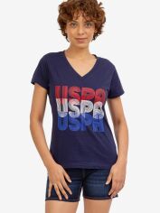 Акція на Футболка бавовняна жіноча U.S. Polo Assn 215616-1D00A XS Синя від Rozetka