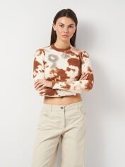 Акція на Футболка жіноча Zara 8586/012 L Коричнева від Rozetka
