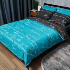 Акція на Комплект постільної білизни Moon&Star King Size 220x240 наволочки 2х40х60 Бязь Gold Люкс Poetic Night (MS-820006650) від Rozetka