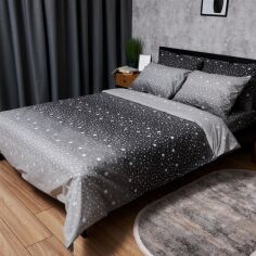 Акція на Комплект постільної білизни Moon&Star King Size 220x240 наволочки 2х40х60 Бязь Gold Люкс Night Sky (MS-820006580) від Rozetka