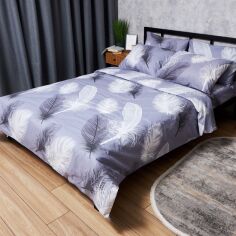 Акція на Комплект постільної білизни Moon&Star King Size 220x240 наволочки 2х70х70 Бязь Gold Люкс Soft Plumes (MS-820006897) від Rozetka