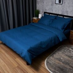 Акція на Комплект постільної білизни Moon&Star King Size 220x240 наволочки 4х50х70 Satin Premium Deep Blue (MS-820008508) від Rozetka