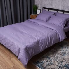 Акція на Комплект постільної білизни Moon&Star King Size 220x240 наволочки 2х70х70 Satin Stripe Soft Lilac (MS-820008682) від Rozetka