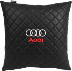 Акція на Подушка EVAtech ECO Audi 40 х 40 см Чорна з чорною ниткою від Rozetka