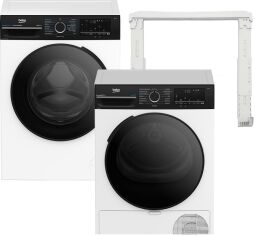 Акція на Пральна машина вузька Beko BM3WFSU48435WPBB2 + Сушильна машина Beko BM3T48239WPBB2 + Сполучна планка BEKO PSKS (комплект) від Rozetka