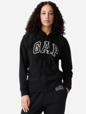 Акція на Толстовка на блискавці з капюшоном жіноча GAP 463503-02 XL Чорна від Rozetka