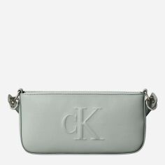 Акція на Сумка багет сідло жіноча Calvin Klein 963926558 Бірюзова від Rozetka