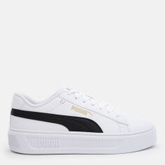 Акція на Жіночі кеди низькі Puma Smash Platform v3 39075804 42 (8UK) 27 см Puma White-Puma Black-Puma Gold від Rozetka