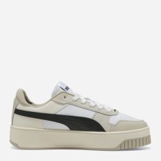 Акція на Жіночі кеди низькі Puma Carina Street 38939041 40.5 (7UK) 26 см Puma White-Puma Black-Desert Dust від Rozetka