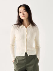 Акція на Кардиган вовняний жіночий в'язаний Uniqlo 960447363 L Молочний від Rozetka