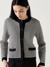 Акція на Кардиган жіночий Uniqlo 76569233 XL Чорний-Білий від Rozetka