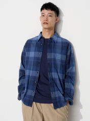Акція на Сорочка бавовняна чоловіча Uniqlo 102603585 L Синя від Rozetka