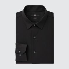 Акція на Сорочка бавовняна чоловіча Uniqlo 838926013 L Чорна від Rozetka