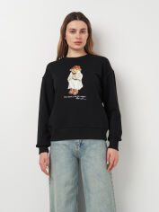 Акція на Світшот жіночий Polo Ralph Lauren 11425.1 L Чорний від Rozetka