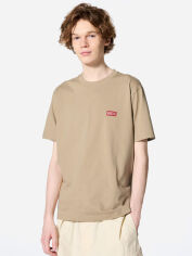 Акція на Футболка бавовняна довга чоловіча Uniqlo 550237320 S Бежева від Rozetka