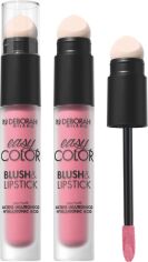 Акція на Рідка помада для губ та рум'яна Deborah Easy Color Blush&Lipstick 2 в 1 02 Cold Rose 4 мл від Rozetka