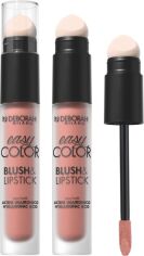 Акція на Рідка помада для губ та рум'яна Deborah Easy Color Blush&Lipstick 2 в 1 04 Peach Dreams 4 мл від Rozetka