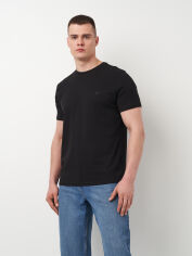 Акція на Футболка бавовняна довга чоловіча Emporio Armani 11414.1 XL Чорна від Rozetka