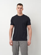 Акція на Футболка бавовняна довга чоловіча Emporio Armani 11414.2 2XL Темно-синя від Rozetka