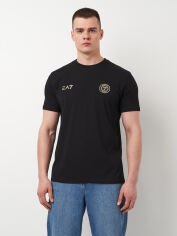 Акція на Футболка бавовняна довга чоловіча Emporio Armani 11417 XL (50) Чорна від Rozetka
