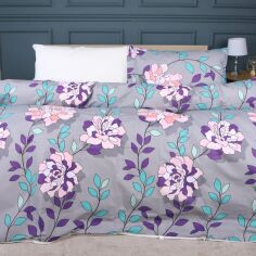 Акція на Простирадло MirSon Ranforce Elite 17-0738 Lavender Smoke Blooms 220x240 см від Rozetka
