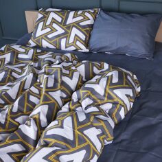 Акція на Простирадло MirSon Бязь 17-0740 Golden Triangles 150х220 см від Rozetka