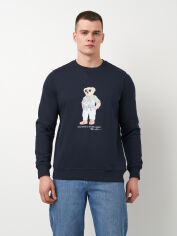 Акція на Світшот чоловічий Polo Ralph Lauren 11422.3 2XL Темно-синій з принтом від Rozetka