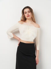 Акція на Блузка жіноча Zara 1971/194 XS Молочна від Rozetka