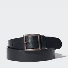 Акція на Ремінь з натуральної шкіри Uniqlo 16494111 M (100 см) Чорний від Rozetka