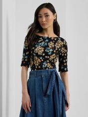 Акція на Футболка бавовняна довга жіноча Ralph Lauren 329063665 S Чорна з принтом від Rozetka