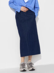 Акція на Спідниця джинсова міді пряма жіноча Uniqlo 486206225 M Синя від Rozetka