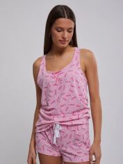 Акція на Піжама (майка + шорти) жіноча великих розмірів бавовняна Calvin Klein 379916890 XL Рожева від Rozetka