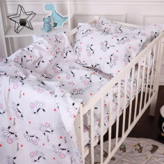 Акція на Постельное белье в детскую кроватку Kids Time 20-0040 Cute White Zebra бязь MirSon Детский комплект від Podushka