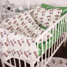 Акція на Постельное белье в детскую кроватку Kids Time 20-0031 Ladybug бязь MirSon Детский комплект від Podushka