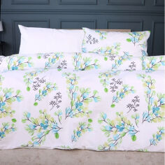 Акція на Постельное белье 17-0707 Spring Branches ranforce-elite MirSon Семейный комплект пододеяльник 143х210 см від Podushka
