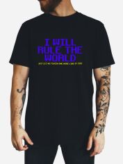 Акція на Футболка бавовняна довга чоловіча Ctrl I will rule the world... CNTRLB10018 2XL Чорна з принтом від Rozetka